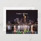 Frankfurt, Duitsland, pretkerst Feestdagenkaart (Voorkant / Achterkant)
