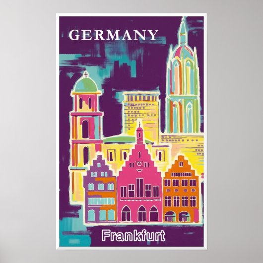 Frankfurt, Duitsland reisposter  Poster (Voorkant)
