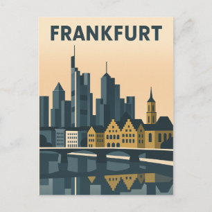 Frankfurt, Duitsland Reizen Minimalistisch Briefkaart