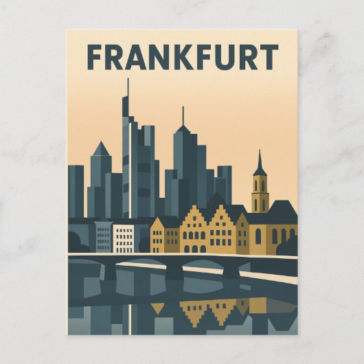 Frankfurt, Duitsland Reizen Minimalistisch Briefkaart (Voorkant)