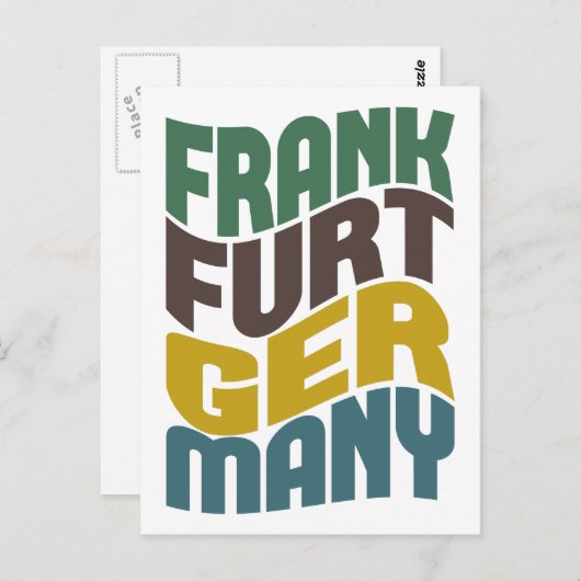 Frankfurt Duitsland Retro Wave Briefkaart (Voorkant / Achterkant)