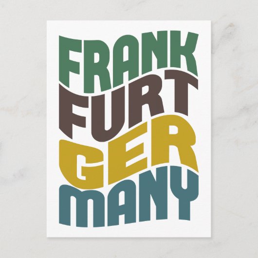 Frankfurt Duitsland Retro Wave Briefkaart (Voorkant)