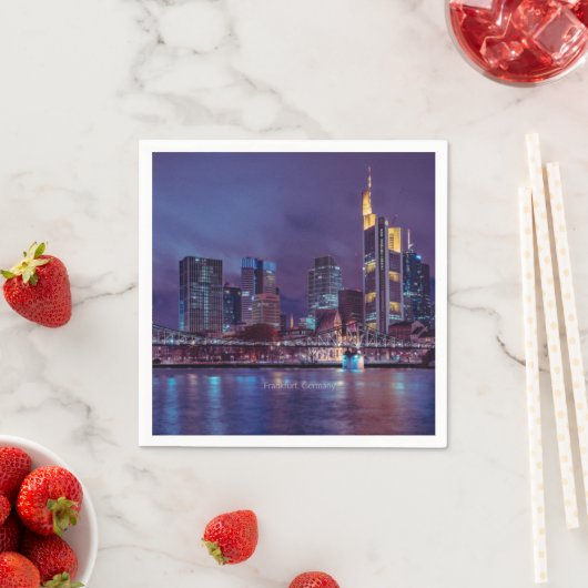 Frankfurt Duitsland 's nachts  Servet (Insitu)