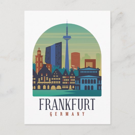Frankfurt Duitsland Skyline Architectuur Briefkaart (Voorkant)