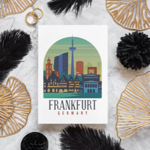 Frankfurt Duitsland Skyline Architectuur Briefkaart