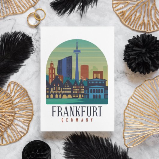 Frankfurt Duitsland Skyline Architectuur Briefkaart