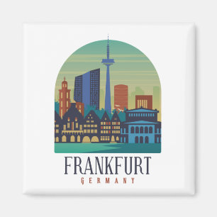 Frankfurt Duitsland Skyline Architectuur Magneet