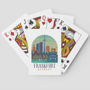 Frankfurt Duitsland Skyline Architectuur Pokerkaarten