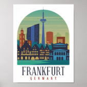 Frankfurt Duitsland Skyline Architectuur Poster (Voorkant)
