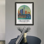 Frankfurt Duitsland Skyline Architectuur Poster