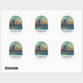 Frankfurt Duitsland Skyline Architectuur Ronde Sticker (Vel)