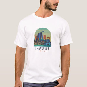 Frankfurt Duitsland Skyline Architectuur T-shirt
