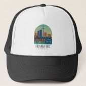Frankfurt Duitsland Skyline Architectuur Trucker Pet (Voorkant)