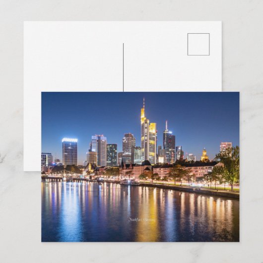 Frankfurt, Duitsland skyline Briefkaart (Voorkant / Achterkant)