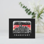 Frankfurt Duitsland Skyline  Duitse vlag Briefkaart (Staand voorkant)