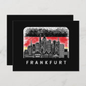 Frankfurt Duitsland Skyline  Duitse vlag Briefkaart (Voorkant / Achterkant)