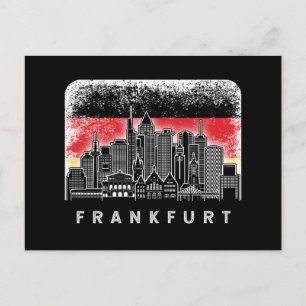 Frankfurt Duitsland Skyline  Duitse vlag Briefkaart