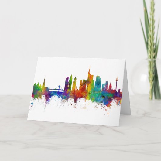 Frankfurt Duitsland Skyline Kaart (Voorkant)