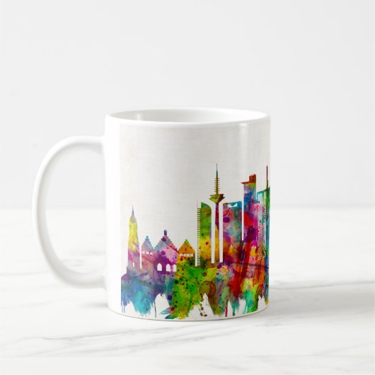 Frankfurt Duitsland Skyline Koffiemok (Links)