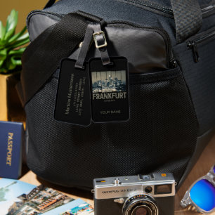 Frankfurt Duitsland Skyline Retro  Souvenir Bagagelabel