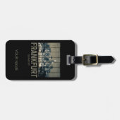 Frankfurt Duitsland Skyline Retro Souvenir Bagagelabel (Voorkant horizontaal)