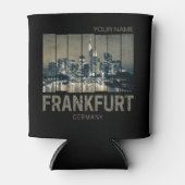 Frankfurt Duitsland Skyline Retro  Souvenir Blikjeskoeler (Voorkant)