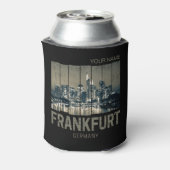 Frankfurt Duitsland Skyline Retro  Souvenir Blikjeskoeler (Blikje Achterkant)