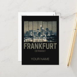 Frankfurt Duitsland Skyline Retro Souvenir Feestdagenkaart