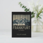 Frankfurt Duitsland Skyline Retro  Souvenir Feestdagenkaart (Staand voorkant)
