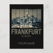 Frankfurt Duitsland Skyline Retro  Souvenir Feestdagenkaart (Voorkant)