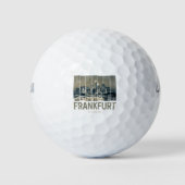 Frankfurt Duitsland Skyline Retro  Souvenir Golfballen (Voorkant)