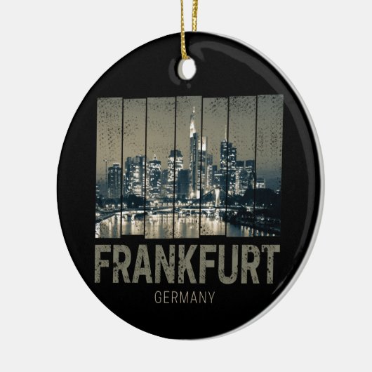 Frankfurt Duitsland Skyline Retro  Souvenir Keramisch Ornament (Links)