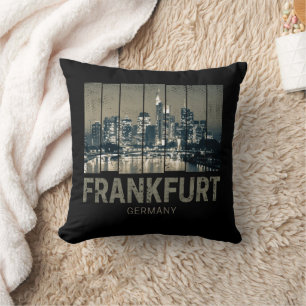 Frankfurt Duitsland Skyline Retro Souvenir Kussen