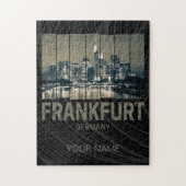 Frankfurt Duitsland Skyline Retro Souvenir Legpuzzel (Verticaal)