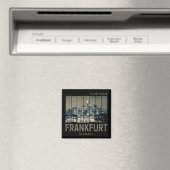 Frankfurt Duitsland Skyline Retro  Souvenir Magneet (Insitu (Vaatwasser))