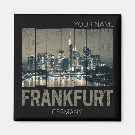Frankfurt Duitsland Skyline Retro Souvenir Magneet