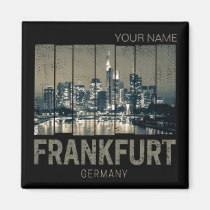 Frankfurt Duitsland Skyline Retro  Souvenir Magneet