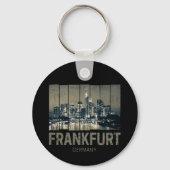 Frankfurt Duitsland Skyline Retro  Souvenir Sleutelhanger (Voorkant)