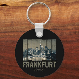 Frankfurt Duitsland Skyline Retro  Souvenir Sleutelhanger