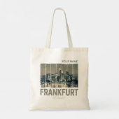 Frankfurt Duitsland Skyline Retro  Souvenir Tote Bag (Achterkant)