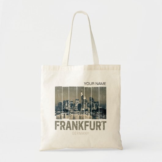 Frankfurt Duitsland Skyline Retro  Souvenir Tote Bag (Voorkant)