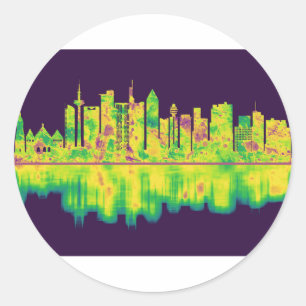 Frankfurt Duitsland Skyline Ronde Sticker