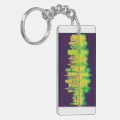 Frankfurt Duitsland Skyline Sleutelhanger (Voorkant Links)