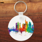 Frankfurt Duitsland Skyline Sleutelhanger (Voorkant)