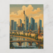 Frankfurt Duitsland Skyline Vintage Travel Briefkaart (Voorkant)