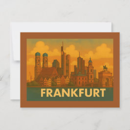 Frankfurt Duitsland Stad Kunst Briefkaart