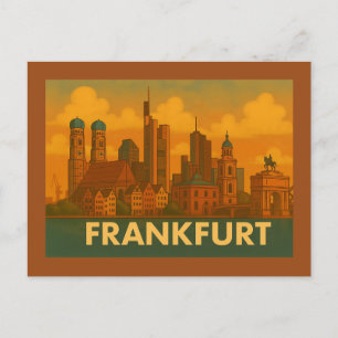 Frankfurt Duitsland Stad Kunst Briefkaart