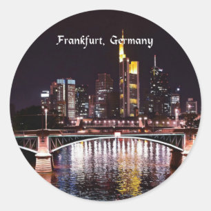 Frankfurt, Duitsland stadsgezicht foto Ronde Sticker