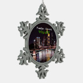 Frankfurt, Duitsland Tin Sneeuwvlok Ornament (Links)