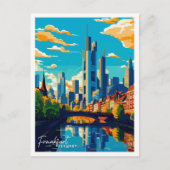 Frankfurt Duitsland vintage reisillustratie Briefkaart (Voorkant)